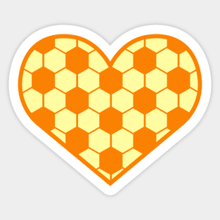 Colorful Football / Soccer Ball In Heart Shape Sticker